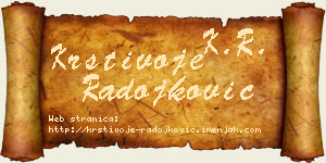 Krstivoje Radojković vizit kartica
